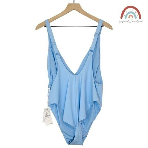 New! Good American Lounge One Piece High Waist High Cut Plunge Sexy Swimsuit - Picture 3 of 9